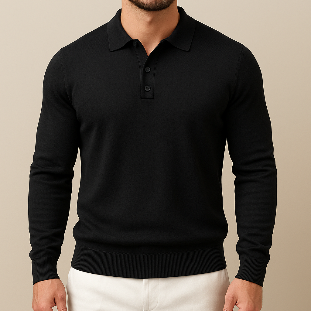 Soft Knit Long Sleeve Polo