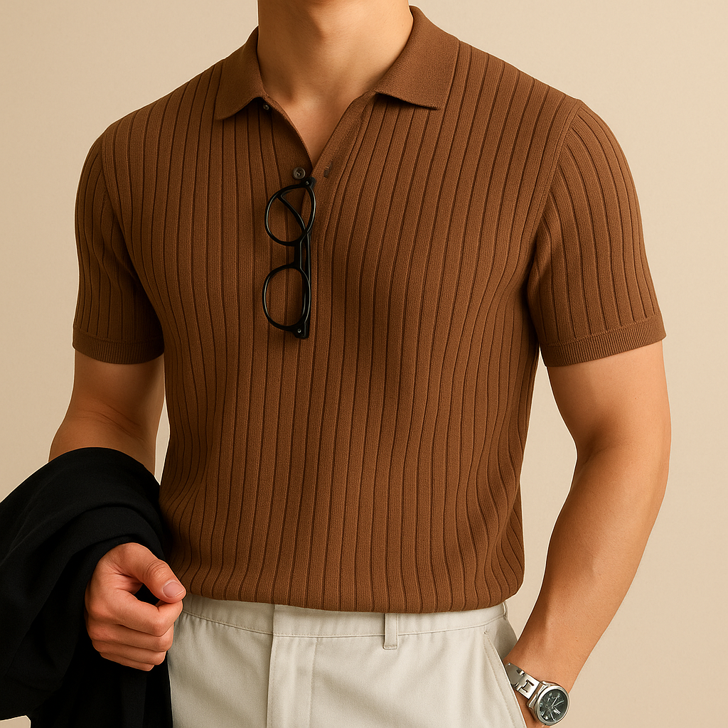 Essential Ribbed Knit Polo