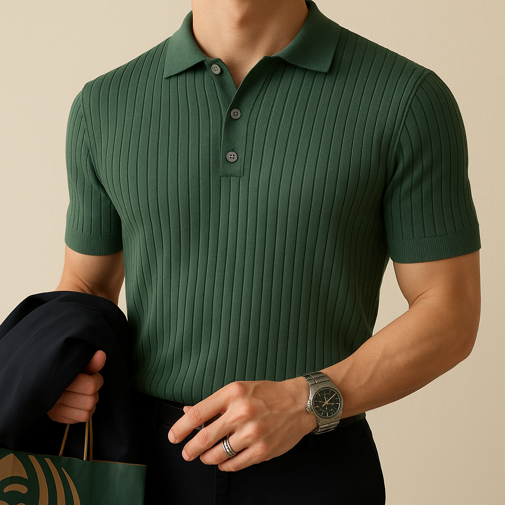Essential Ribbed Knit Polo