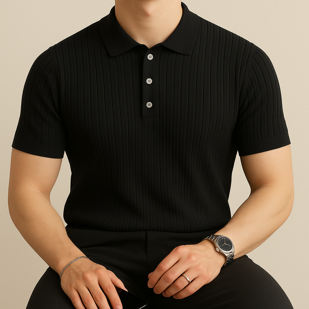 Essential Ribbed Knit Polo