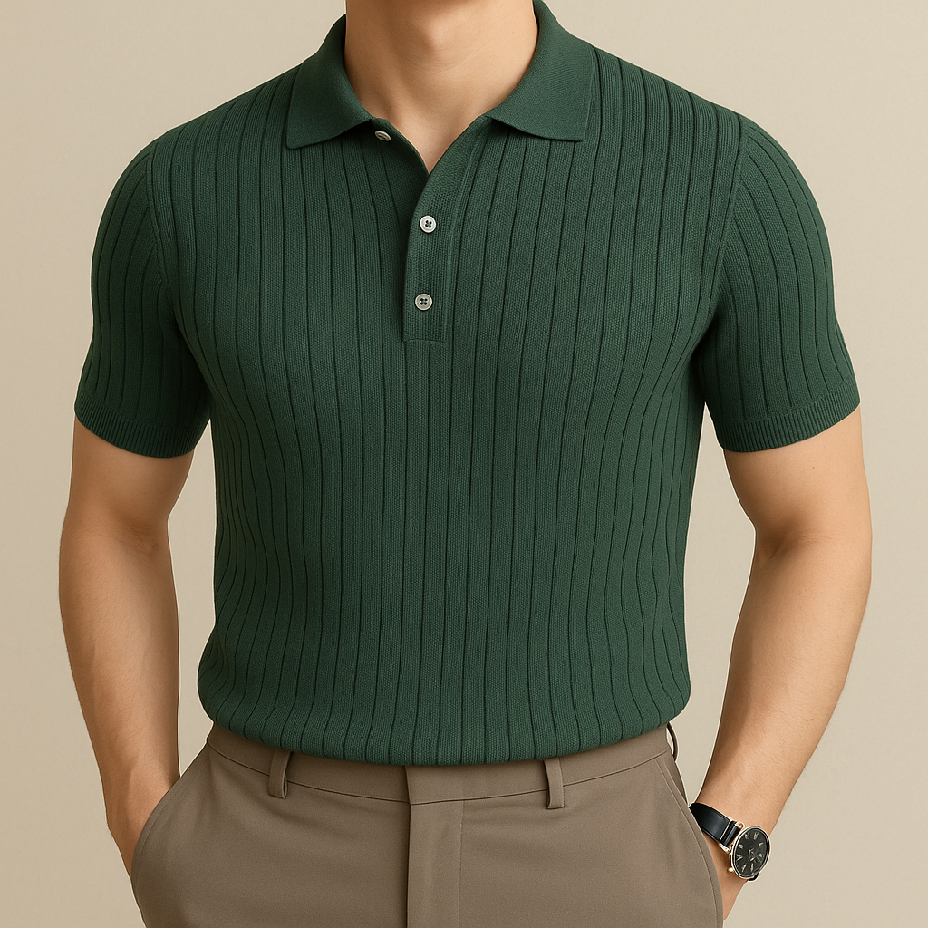 Essential Ribbed Knit Polo