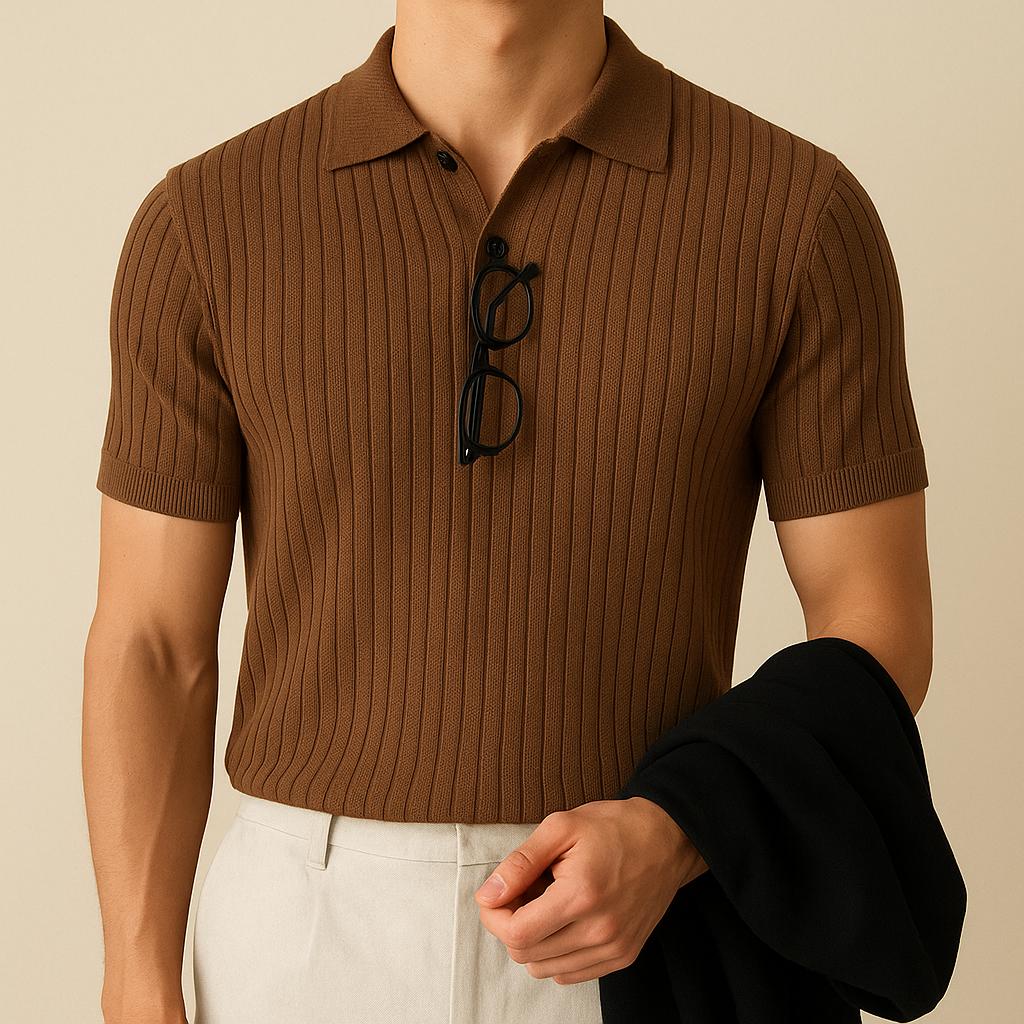 Essential Ribbed Knit Polo