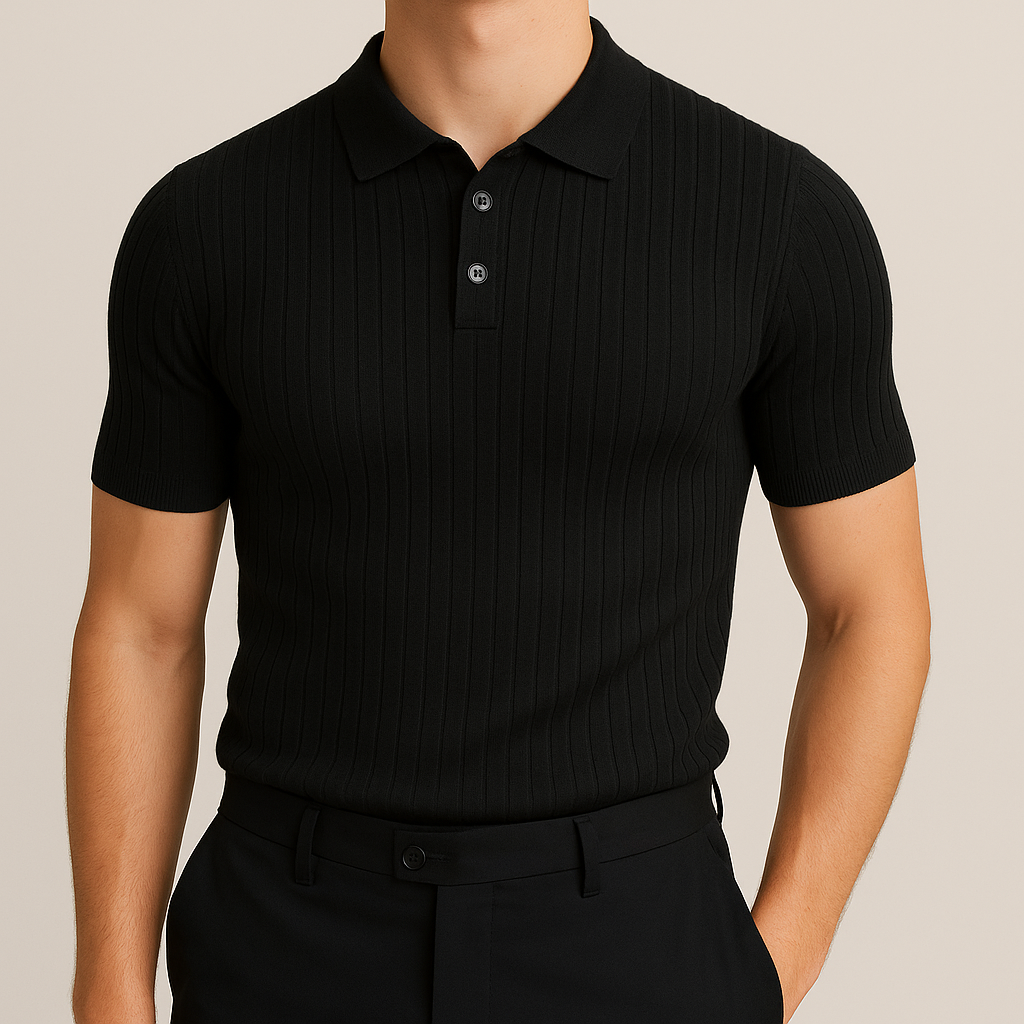 Essential Ribbed Knit Polo