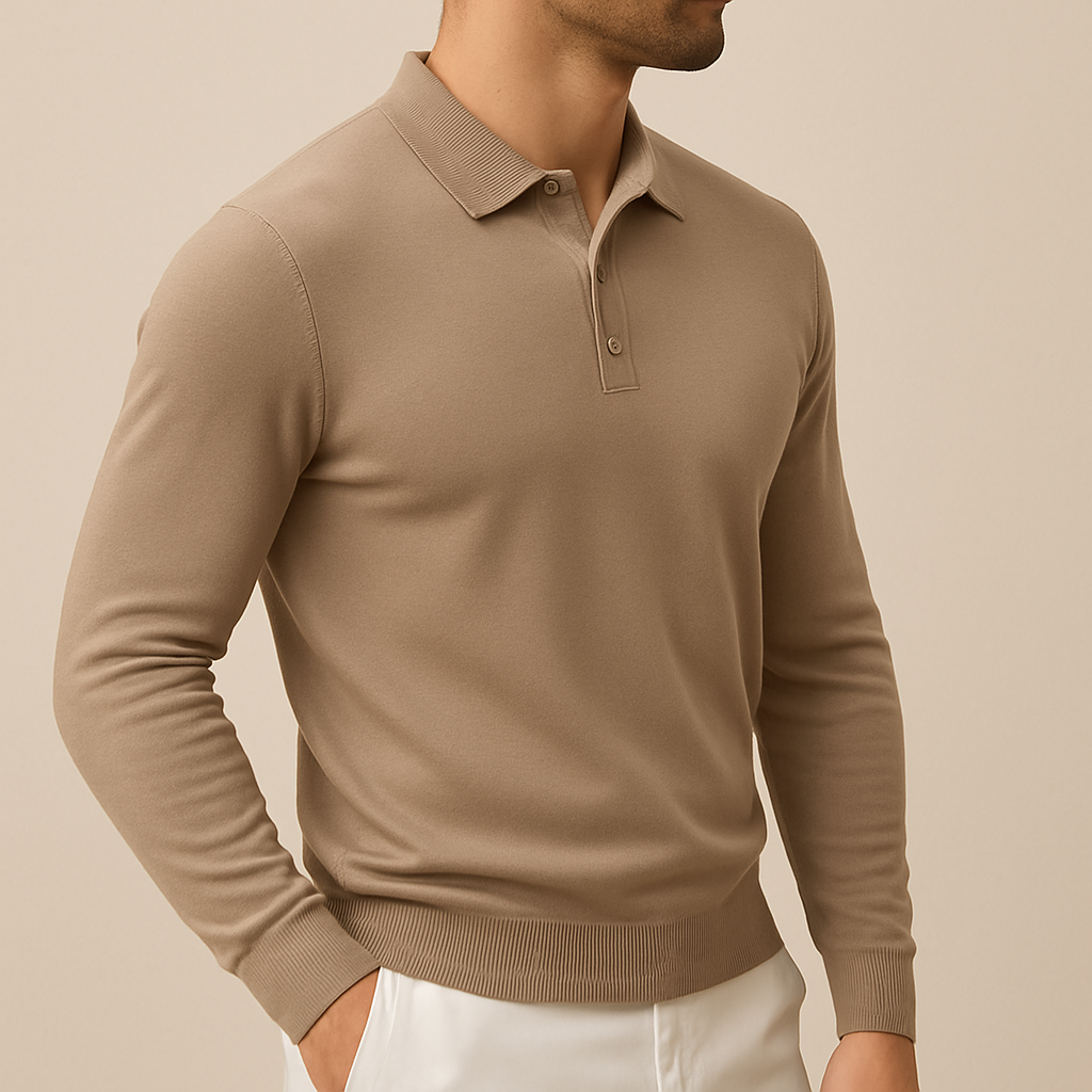 Soft Knit Long Sleeve Polo