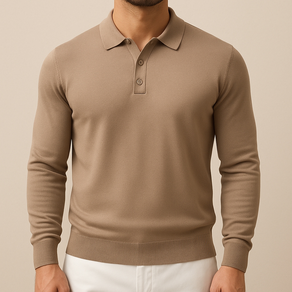 Soft Knit Long Sleeve Polo