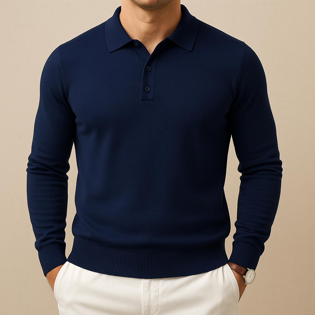 Soft Knit Long Sleeve Polo