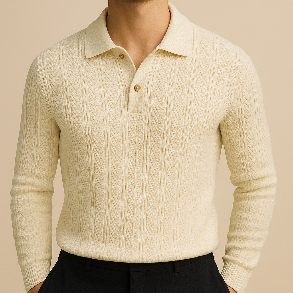Structured Waffle Knit Polo