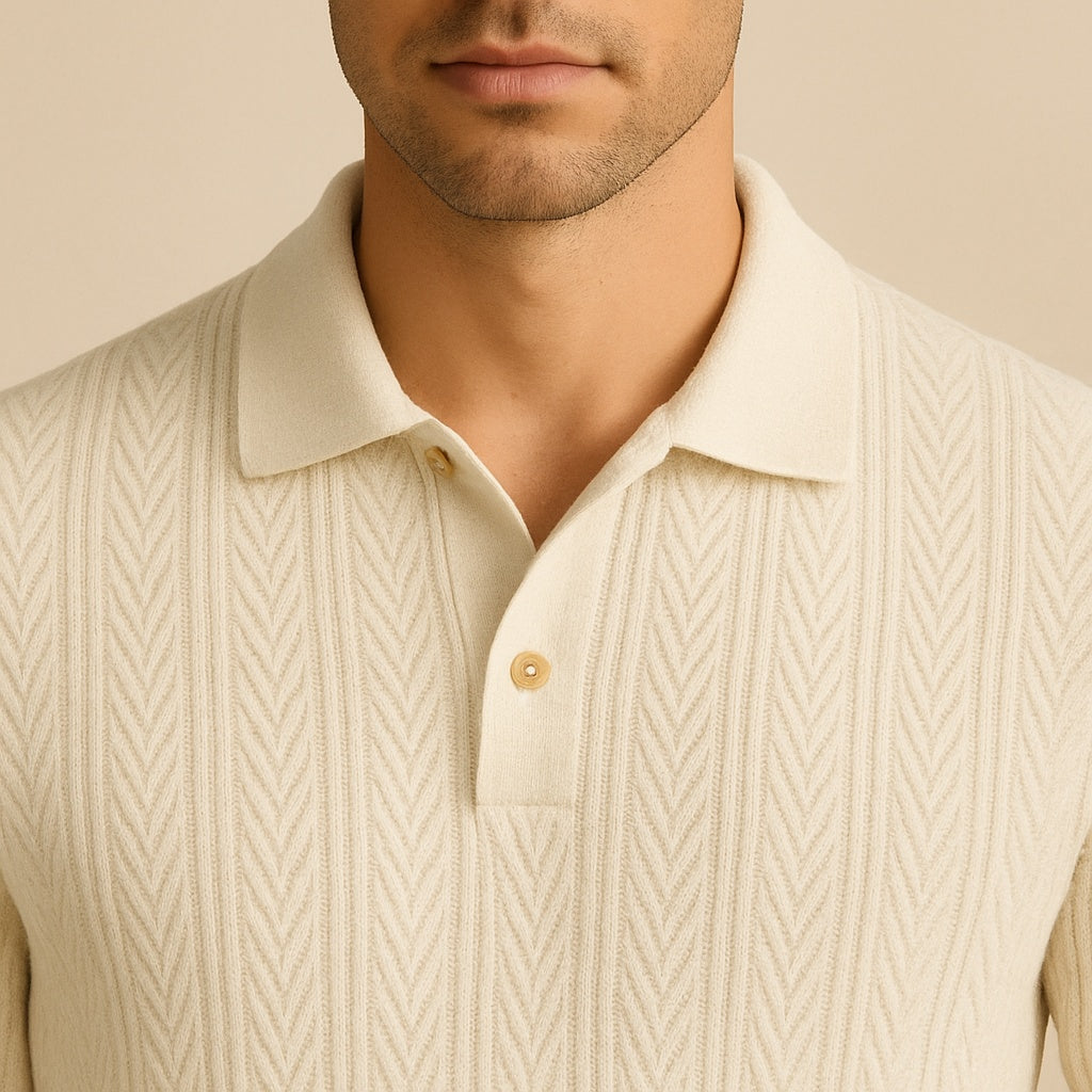 Structured Waffle Knit Polo