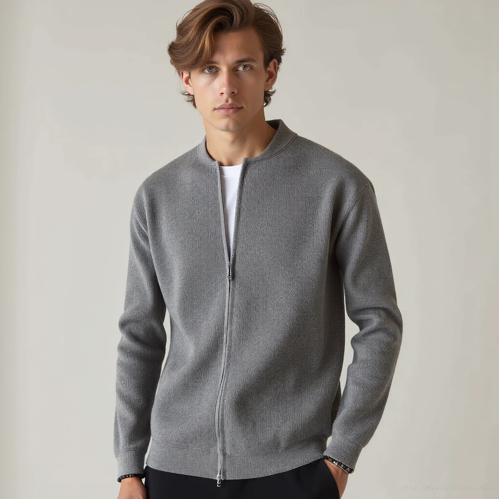 Textured Cotton Bomber Knit
