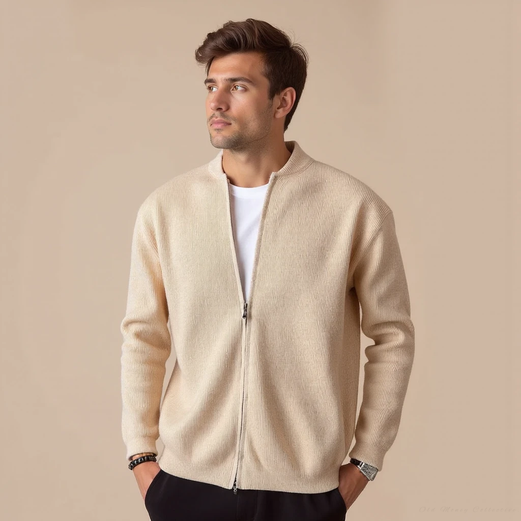 Textured Cotton Bomber Knit