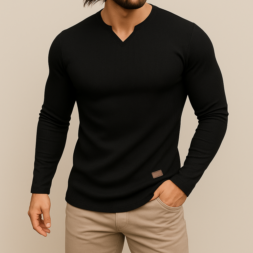 Sculpted V-Neck Long Sleeve