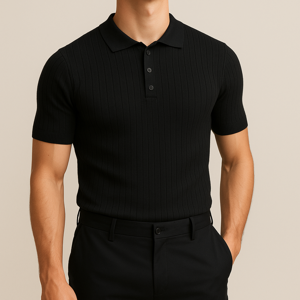 Essential Ribbed Knit Polo