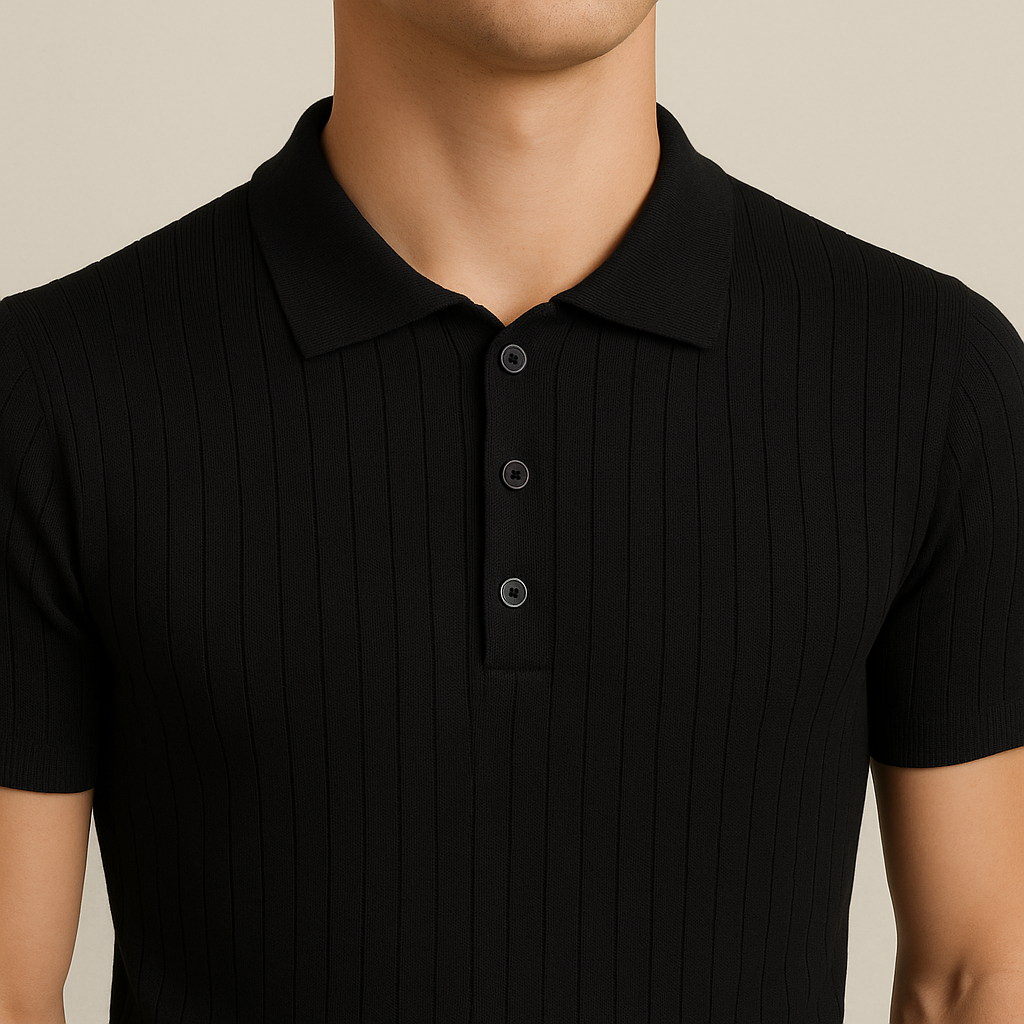 Essential Ribbed Knit Polo