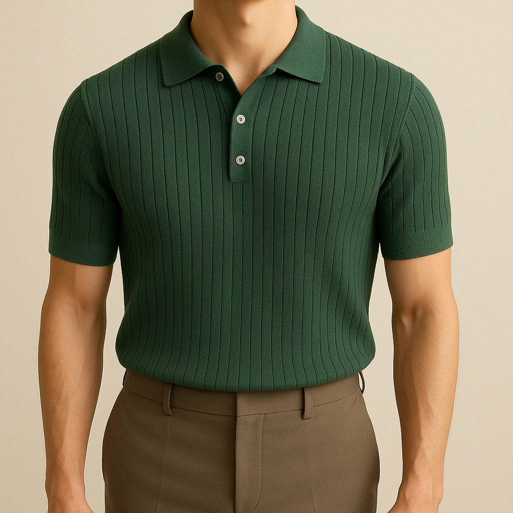 Essential Ribbed Knit Polo
