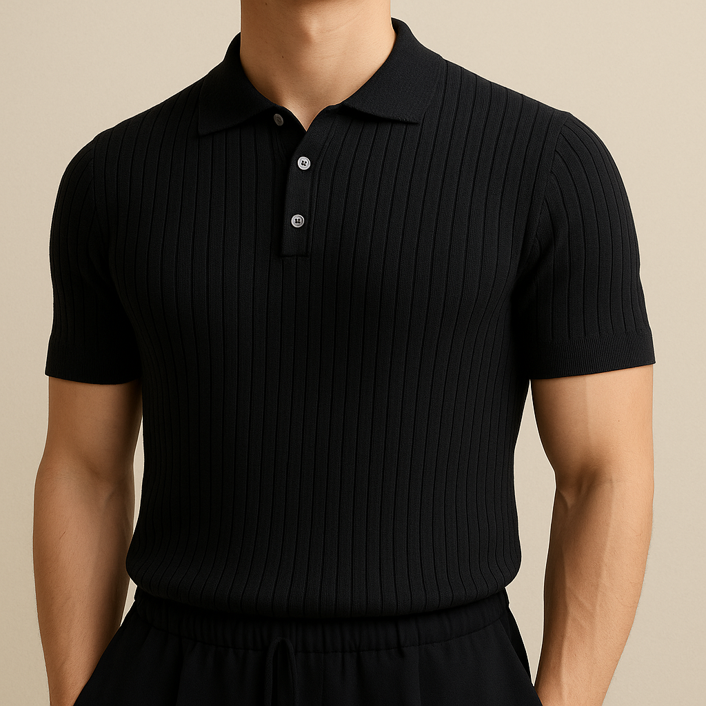 Essential Ribbed Knit Polo