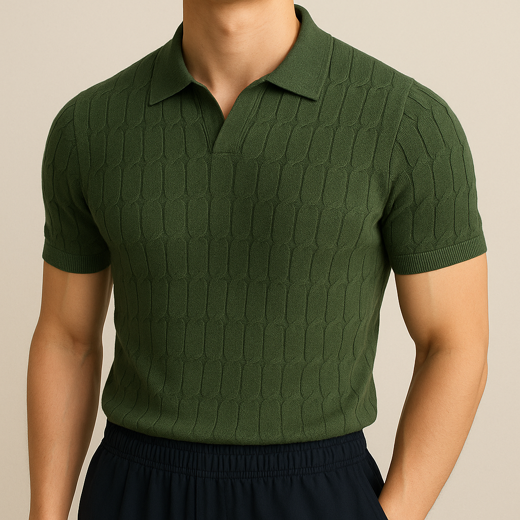 Riviera Cable Knit Polo