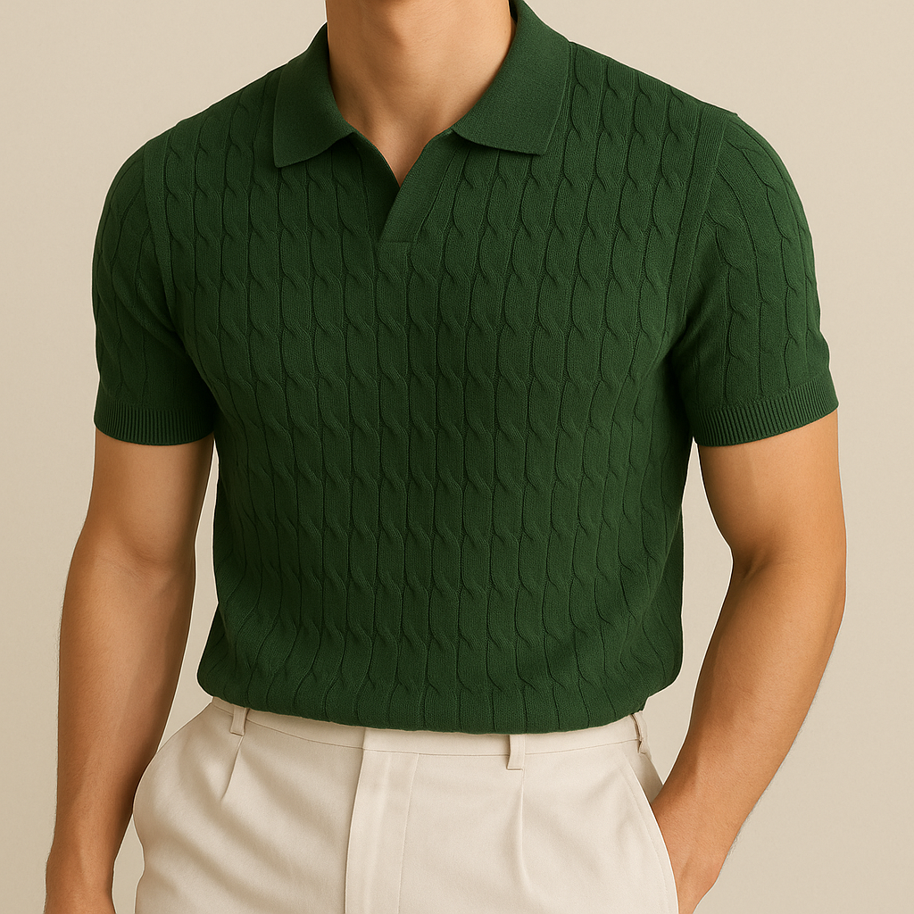 Riviera Cable Knit Polo