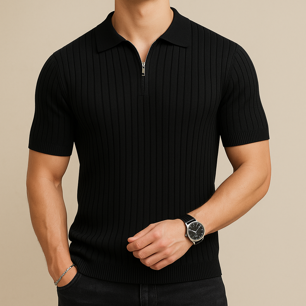 Stealth Zip Ribbed Polo