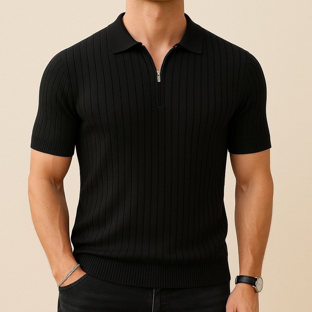 Stealth Zip Ribbed Polo