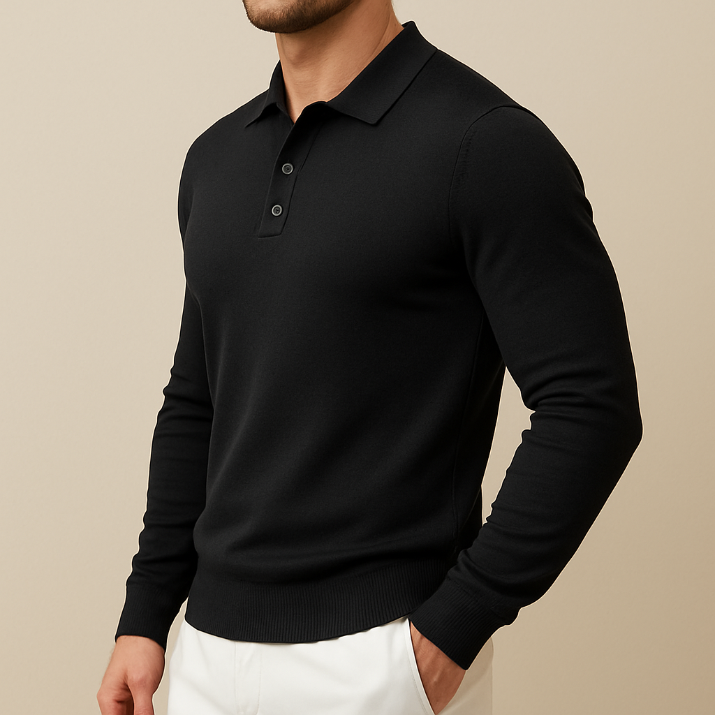 Soft Knit Long Sleeve Polo