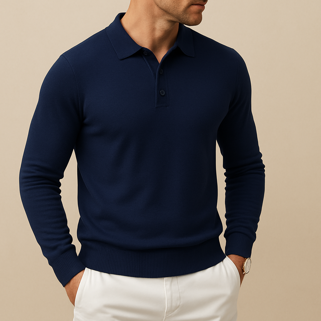 Soft Knit Long Sleeve Polo