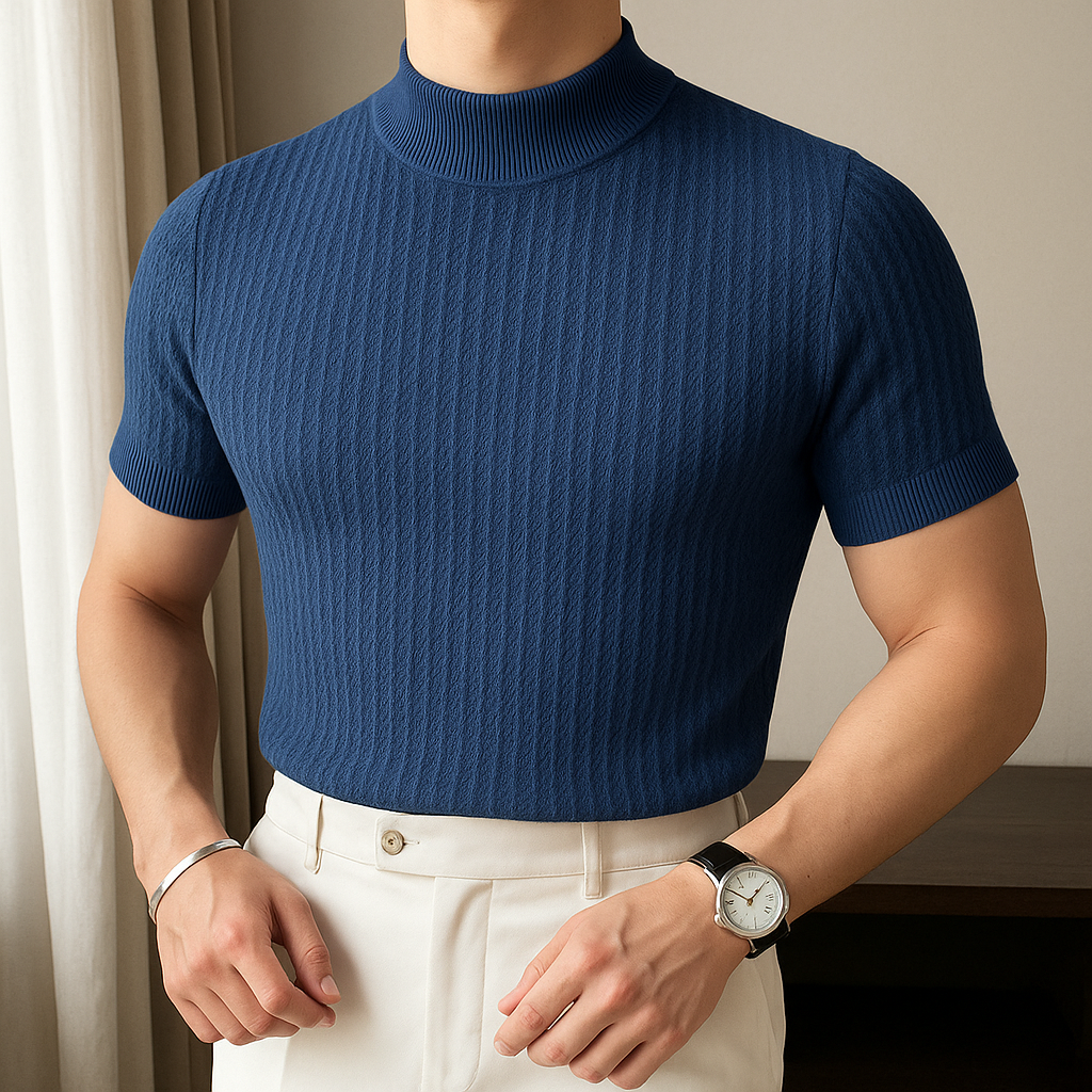 Modern Ribbed Mock Neck