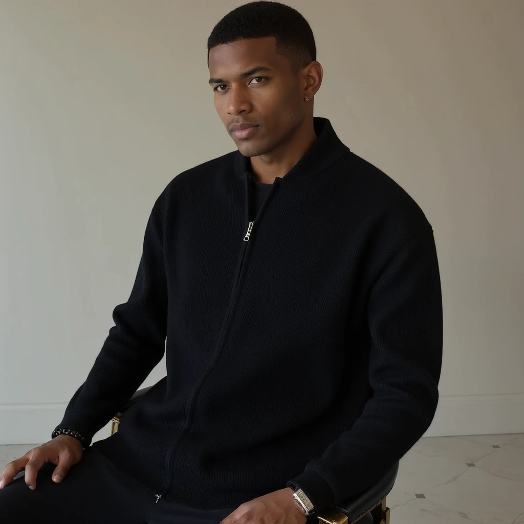 Textured Cotton Bomber Knit