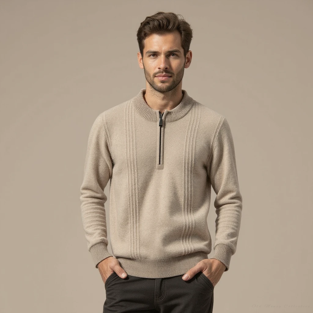 Sorrento Ribbed Cashmere Quarter-Zip