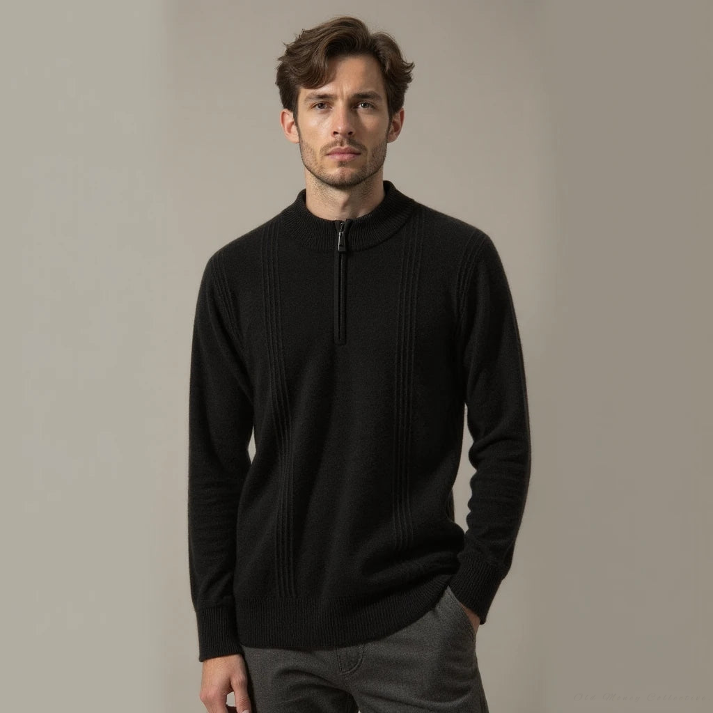Sorrento Ribbed Cashmere Quarter-Zip